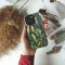 Seamless Green Leaf Bird Parrots iPhone 16 Pro Phone Case - Image 2