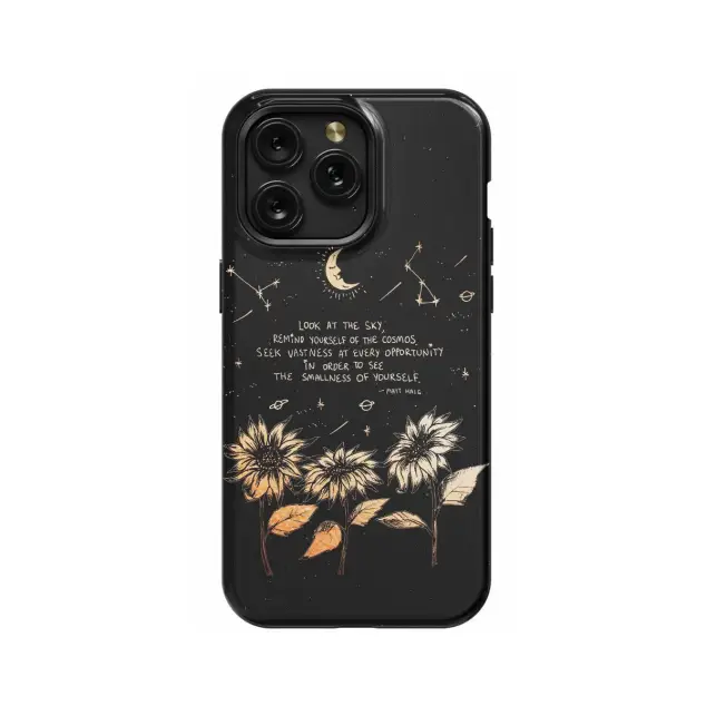 iPhone 16e Celestial Quote Sunflower Moon Phone Case