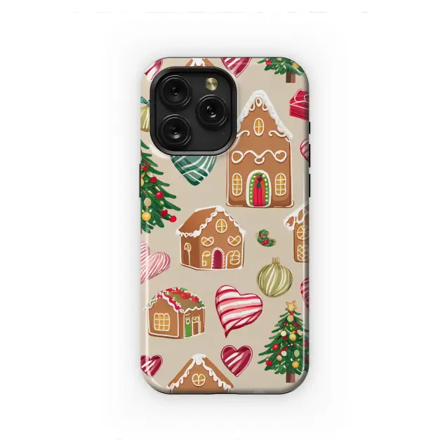 iPhone 16e Cozy Christmas Gingerbread Village Phone Case