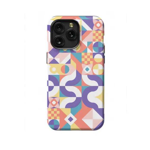 iPhone 16e Trendy Cute Geometric Mosaic Phone Case
