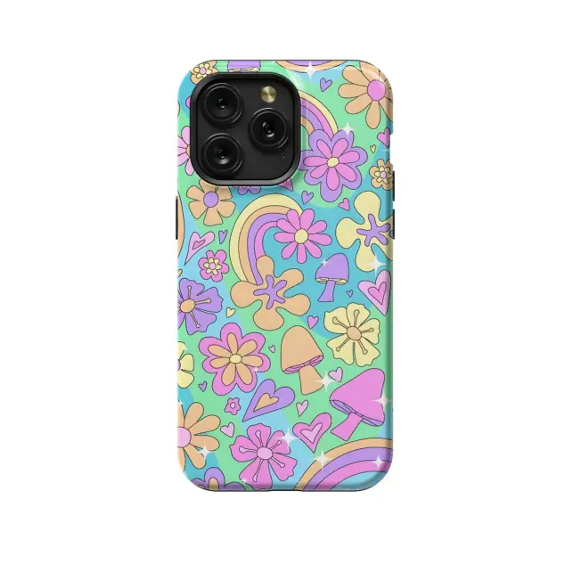 iPhone 16e Trippy Hippie Mushroom Phone Case
