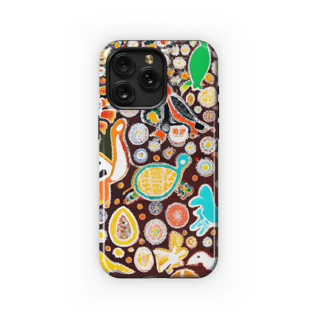 iPhone 5 Intricate Aboriginal Painting with Animals and Dots Phone Case