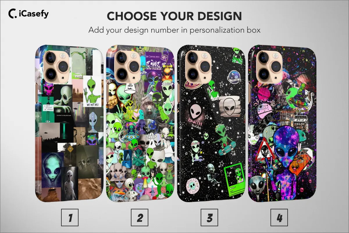 iPhone 5s Alien Aesthetic Space Collage Green Phone Case - Image 1