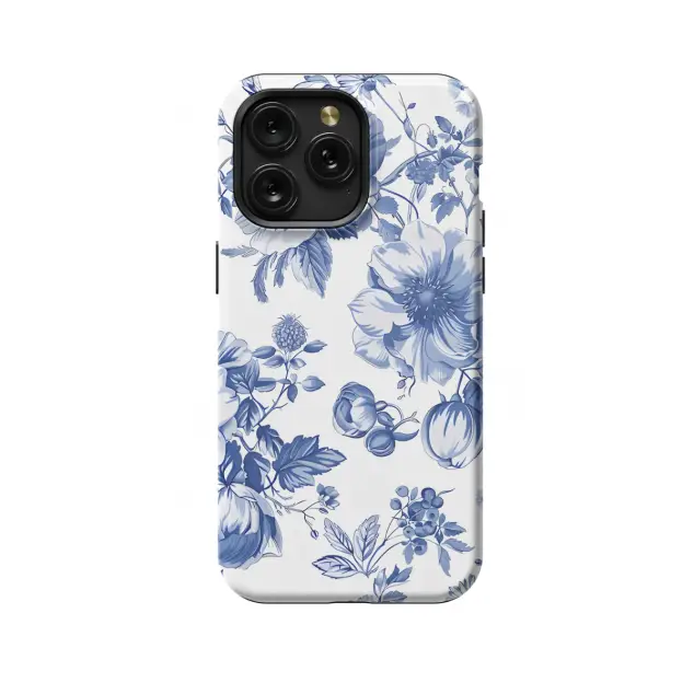 iPhone 5s Blue Flower French Toile De Jouy Phone Case
