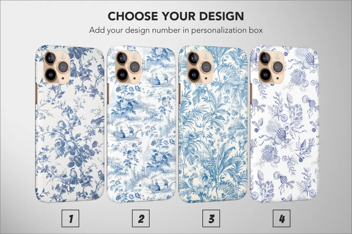 Blue Toile Aesthetic Vintage iPhone 5s Phone Case - Image 1