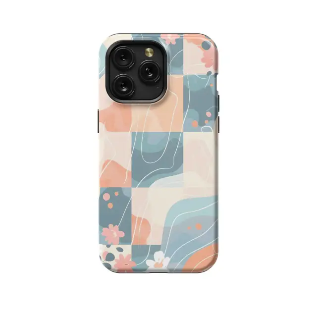iPhone 5s Groovy Floral Pastel Checkered Phone Case