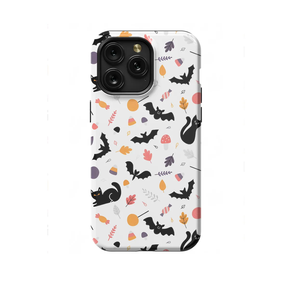 iPhone 5s Halloween Cartoon Childish Style Bat Cat Phone Case - Image 1