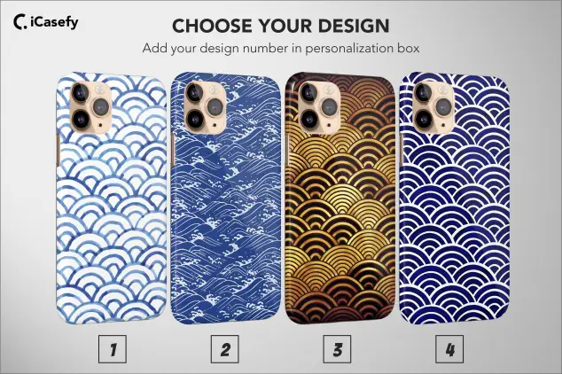 iPhone 5s Japanese Seigaiha Wave Blue Gold Phone Case