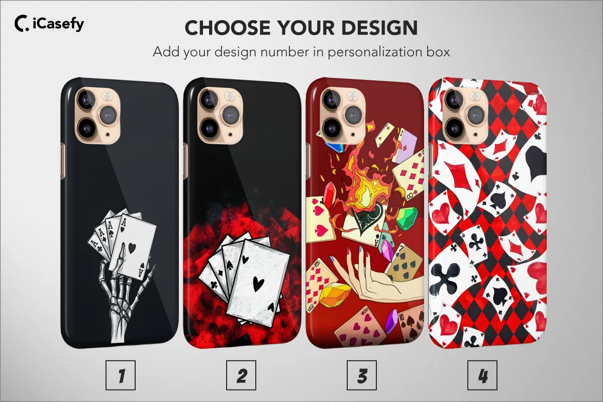 iPhone 5s Playing Cards Seamless Ace of Hearts Spades Phone Case - Image 1