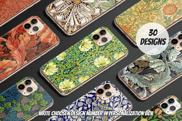 iPhone 5s William Morris Art Mini XR XS X + S S S Phone Case
