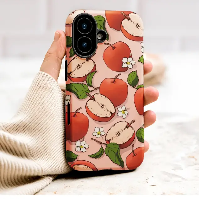 iPhone 7 Plus Red Apple Fruit Botanical Blossom Pattern Mini S S Phone Case