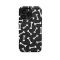 iPhone SE 2022 Black and White Dog Bone Phone Case - Image 1