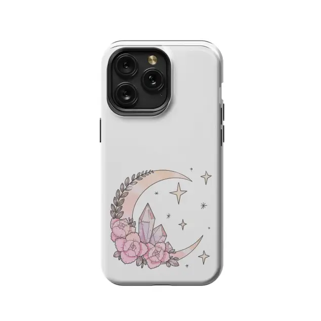 iPhone SE 2022 Celestial Moon Crystal Stars Phone Case