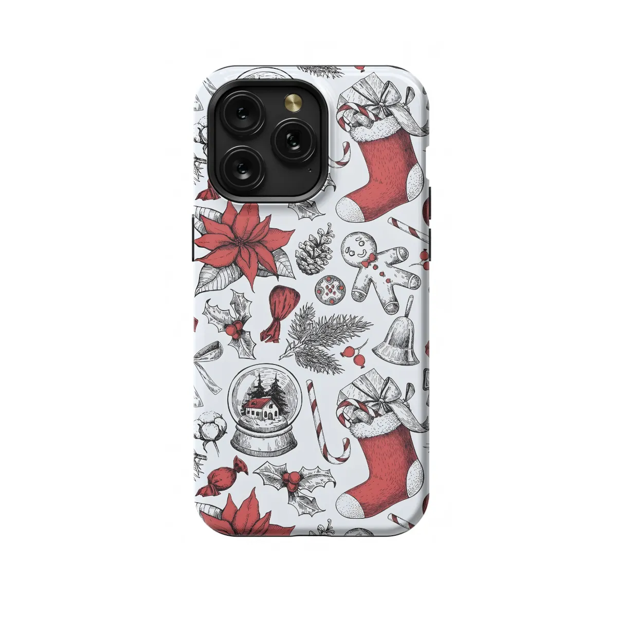 Christmas Pattern iPhone SE 2022 Phone Case - Image 1