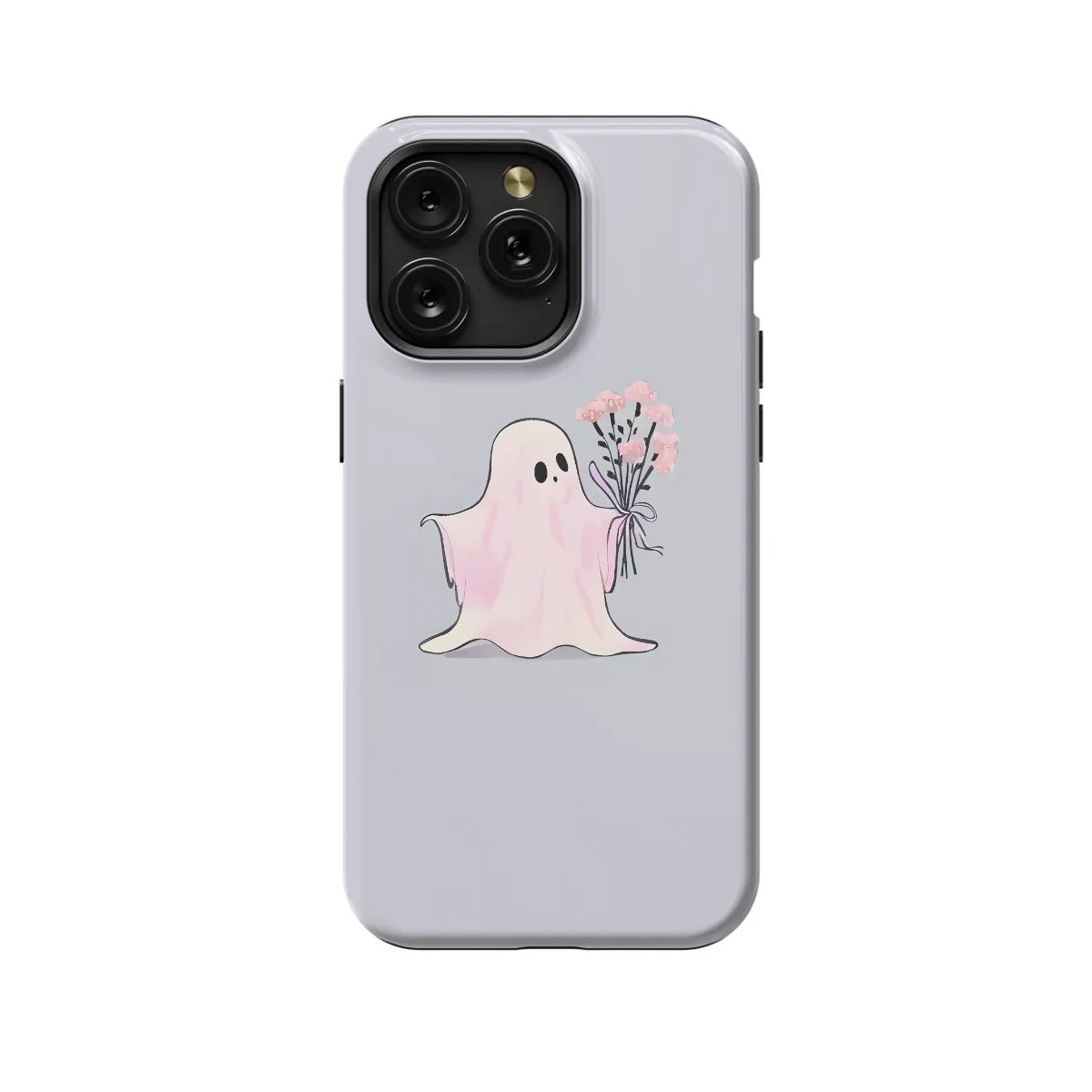 Cute Halloween Pastel Pink Floral Ghost Spooky iPhone SE 2022 Phone Case - Image 1