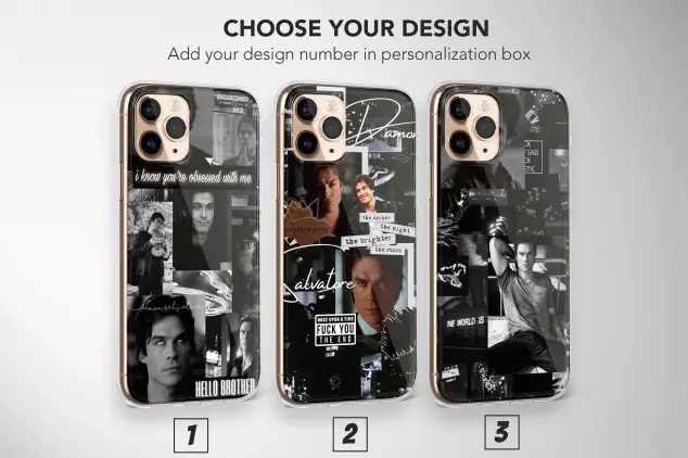 iPhone SE 2022 Damon Salvatore from The Vampire Diaries Collage Aesthetic Soft Phone Case
