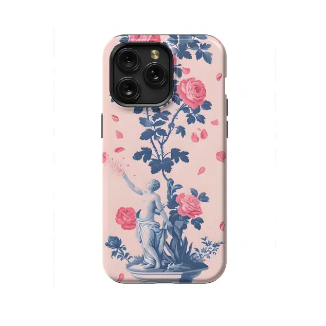 iPhone SE 2022 Fairy Rose Petals Amid French Toile De Jouy Phone Case