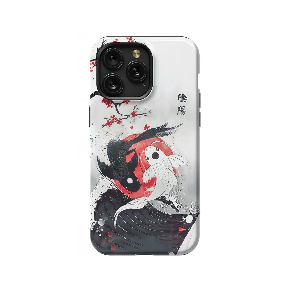 Japanese Fish Yin and Yang Blossom iPhone SE 2022 Phone Case - Image 1