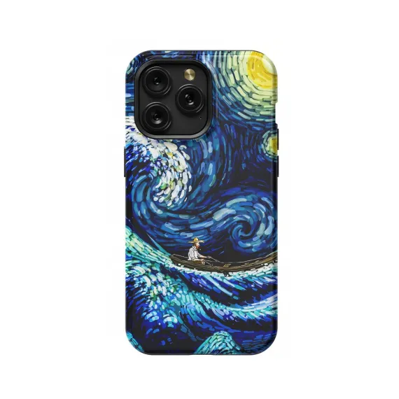 On Boat Starry Night Art Vincent van iPhone SE 2022 Phone Case - Image 1