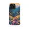 Painted Landscape Flower Meadow Mountain Forest Sky iPhone SE 2022 Phone Case - Image 1