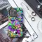 Retro Groovy Hippie Floral Rainbow Trippy iPhone SE 2022 Phone Case - Image 3