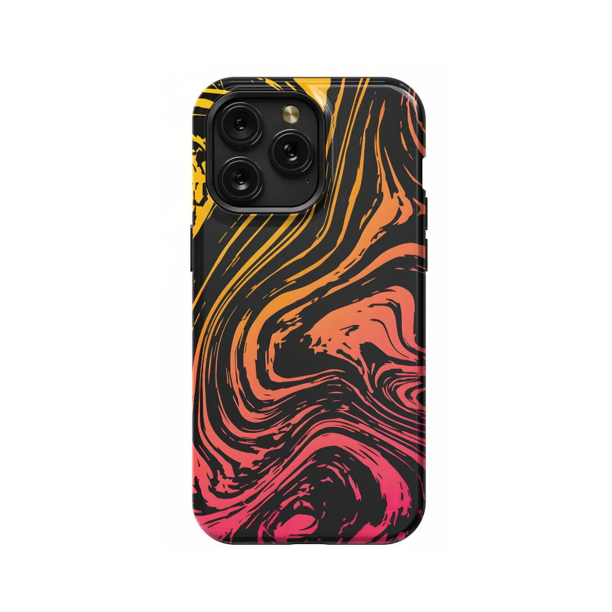 Topographic Map Marble Ombre Yellow and iPhone SE 2022 Phone Case - Image 1