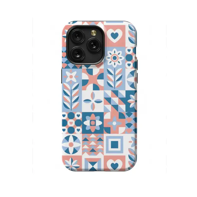 iPhone SE 2022 Trendy Cute Geometric Mosaic Phone Case