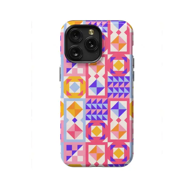iPhone SE 2022 Trendy Cute Geometric Mosaic Phone Case