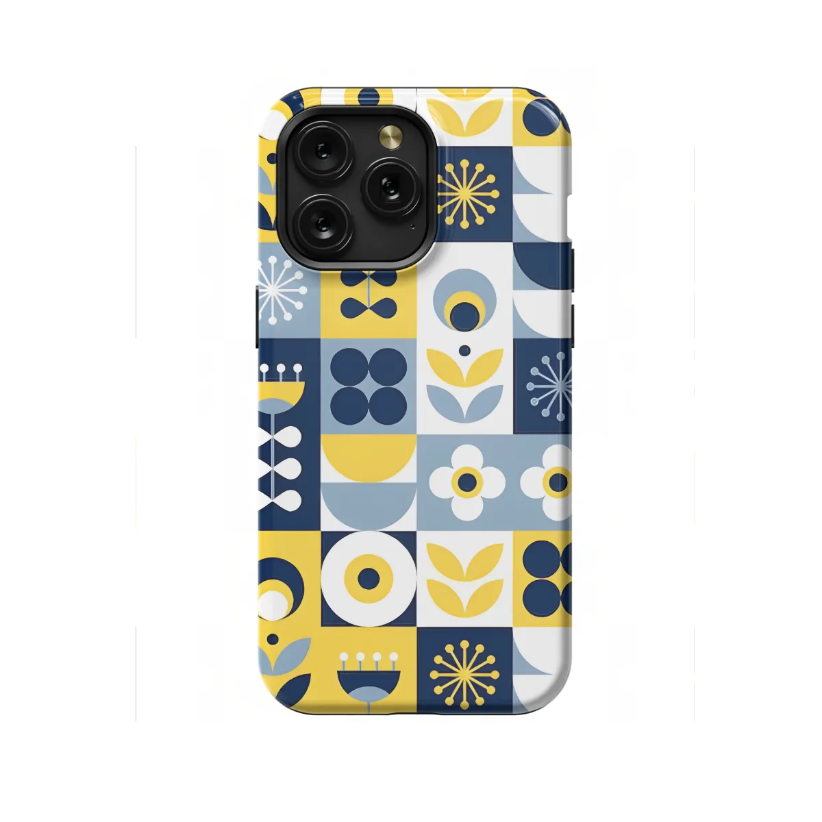 Trendy Cute Geometric Mosaic iPhone SE 2022 Phone Case - Image 1