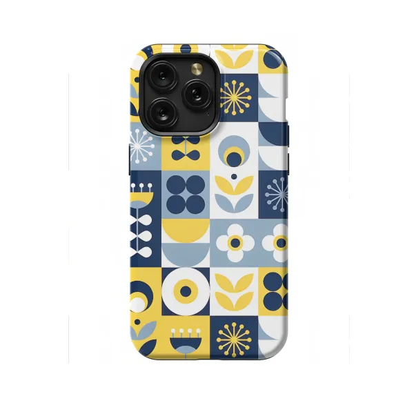 Trendy Cute Geometric Mosaic iPhone SE 2022 Phone Case - Image 1