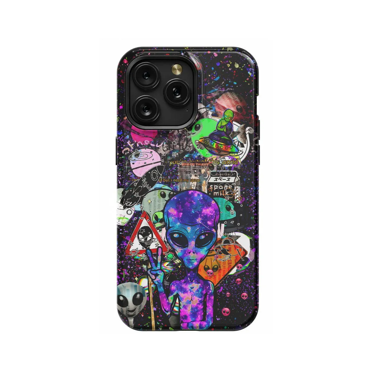 UFO Peace iPhone SE 2022 Phone Case - Image 1