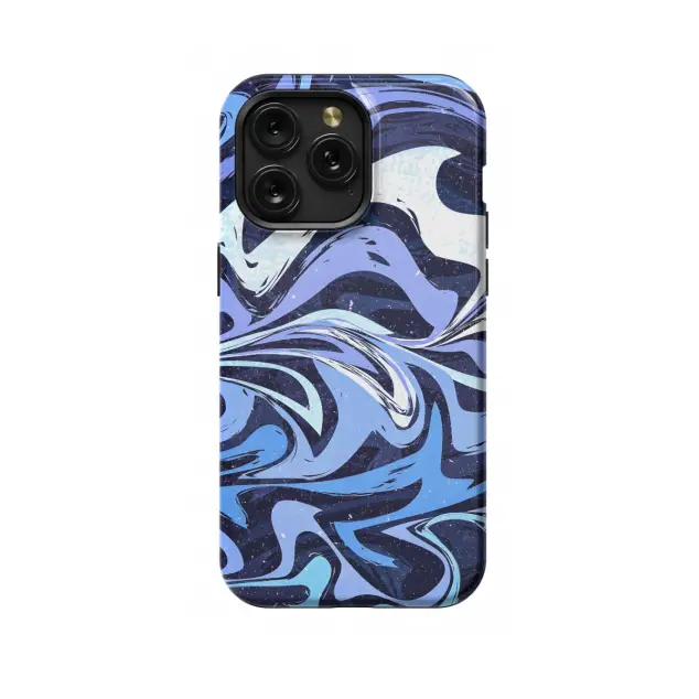 iPhone X Blue Violet Wavy Marble Phone Case