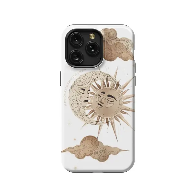 iPhone X Celestial Moon and Sun Phone Case