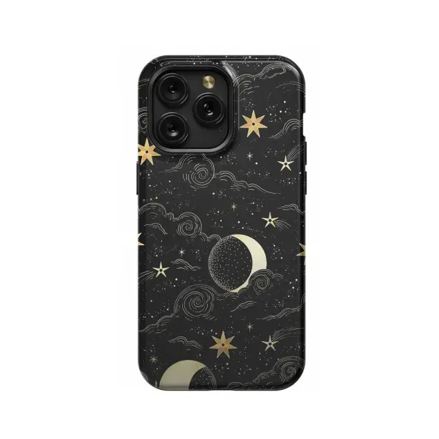 iPhone X Celestial Moon Astrology Dark Phone Case