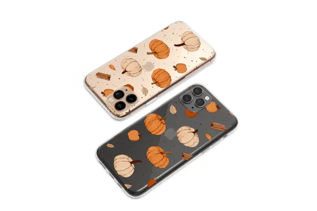 iPhone X Clear Autumn Spice and Pumpkin Harvest Phone Case