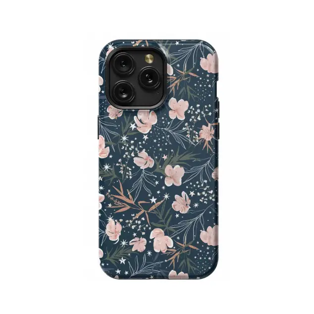 iPhone X Flower Celestial Stars Night Phone Case