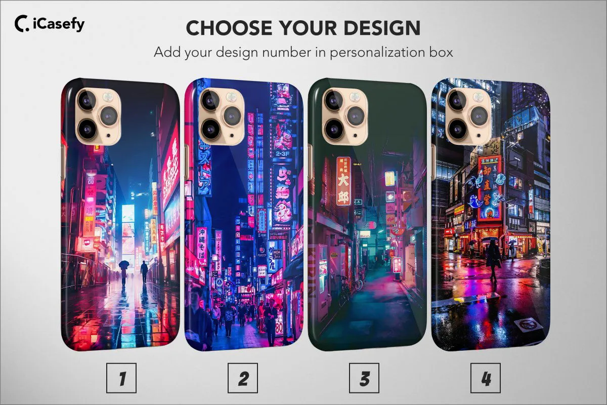 iPhone X Japanese Night City Cyberpunk Aesthetic Phone Case - Image 1