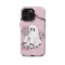 iPhone X Pink Flower Cute Ghost Halloween Phone Case - Image 1