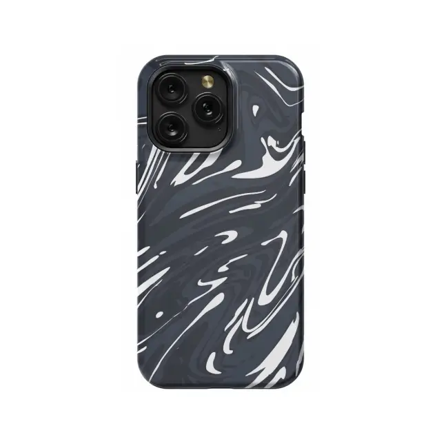 iPhone X Topographic Map Marble Black and Phone Case