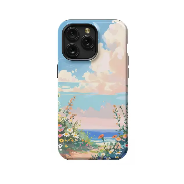 iPhone X Vibrant Summer Beach Floral Sea Phone Case