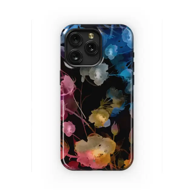 iPhone Xr Watercolor Floral Pattern Rose Hips and Lingonberries Phone Case