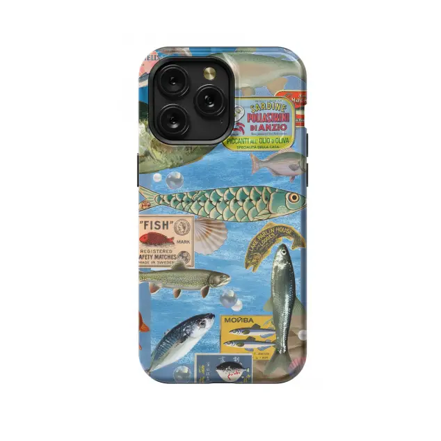 iPhone Xs Max Aesthetic Collage Fish Sea Sardine Phone Case
