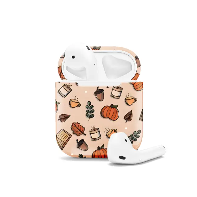 iPhone Xs Max Autumn Fall Pumpkin Coffe Book Mix AirPods AirPods AirPods AirPods AirPods Glossy Phone Case