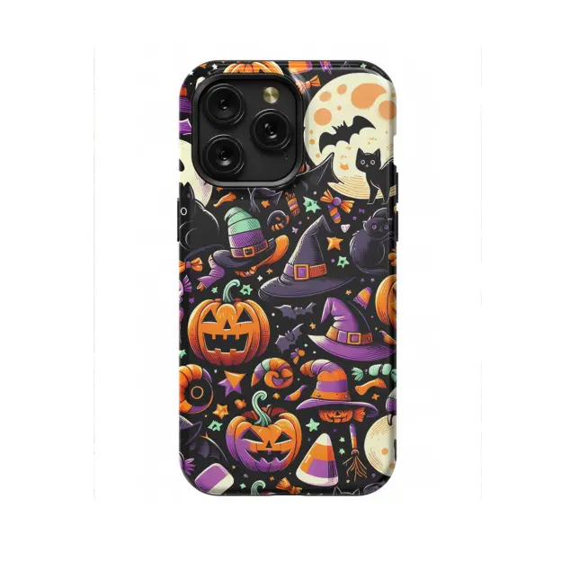 iPhone Xs Max Autumn Halloween Pumpkin Ghost Witchy Bat Cat Phone Case