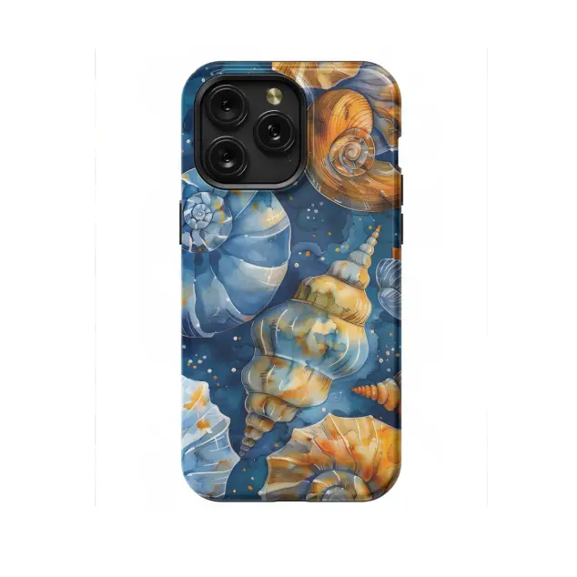 iPhone Xs Max Blue Sea Shells Painting Phone Case