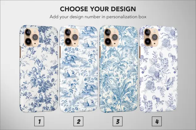 iPhone Xs Max Blue Toile Aesthetic Vintage Phone Case