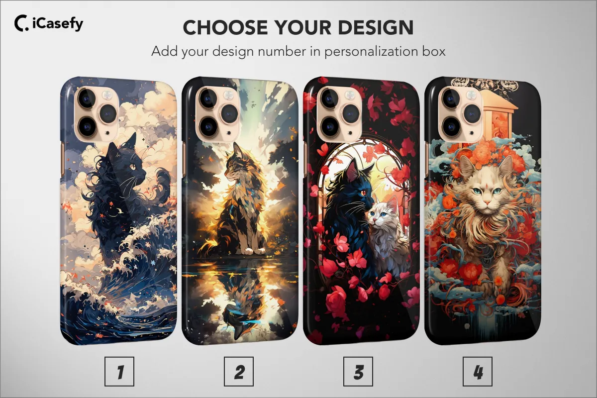 iPhone Xs Max Cat Floral Sky Mon Animal Watercolor Phone Case - Image 1