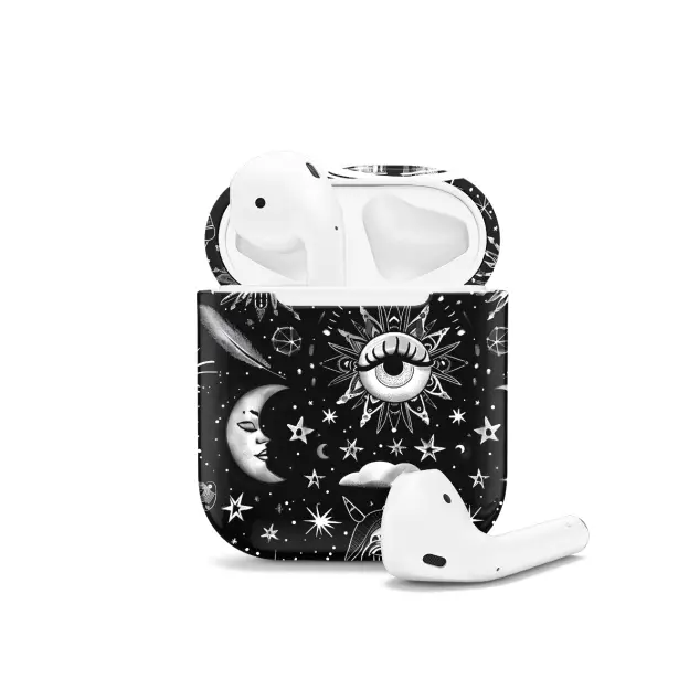 iPhone Xs Max Celestial Boho Mystic Astrology Sun Moon AirPods AirPods AirPods AirPods AirPods Glossy Phone Case