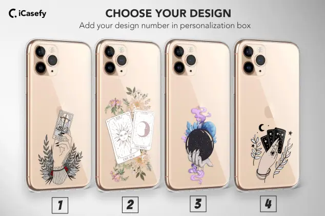 iPhone Xs Max Clear Tarot Card Karma Sun Moon Phone Case