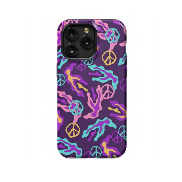 iPhone Xs Max Colorful Peace Trippy Psychedelic Seamless Phone Case